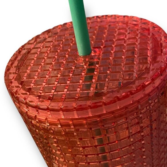 2022 Starbucks Summer Tumbler Watermelon Red Blue Grid (Cold Cup) Venti 24 oz - Picture 4 of 6